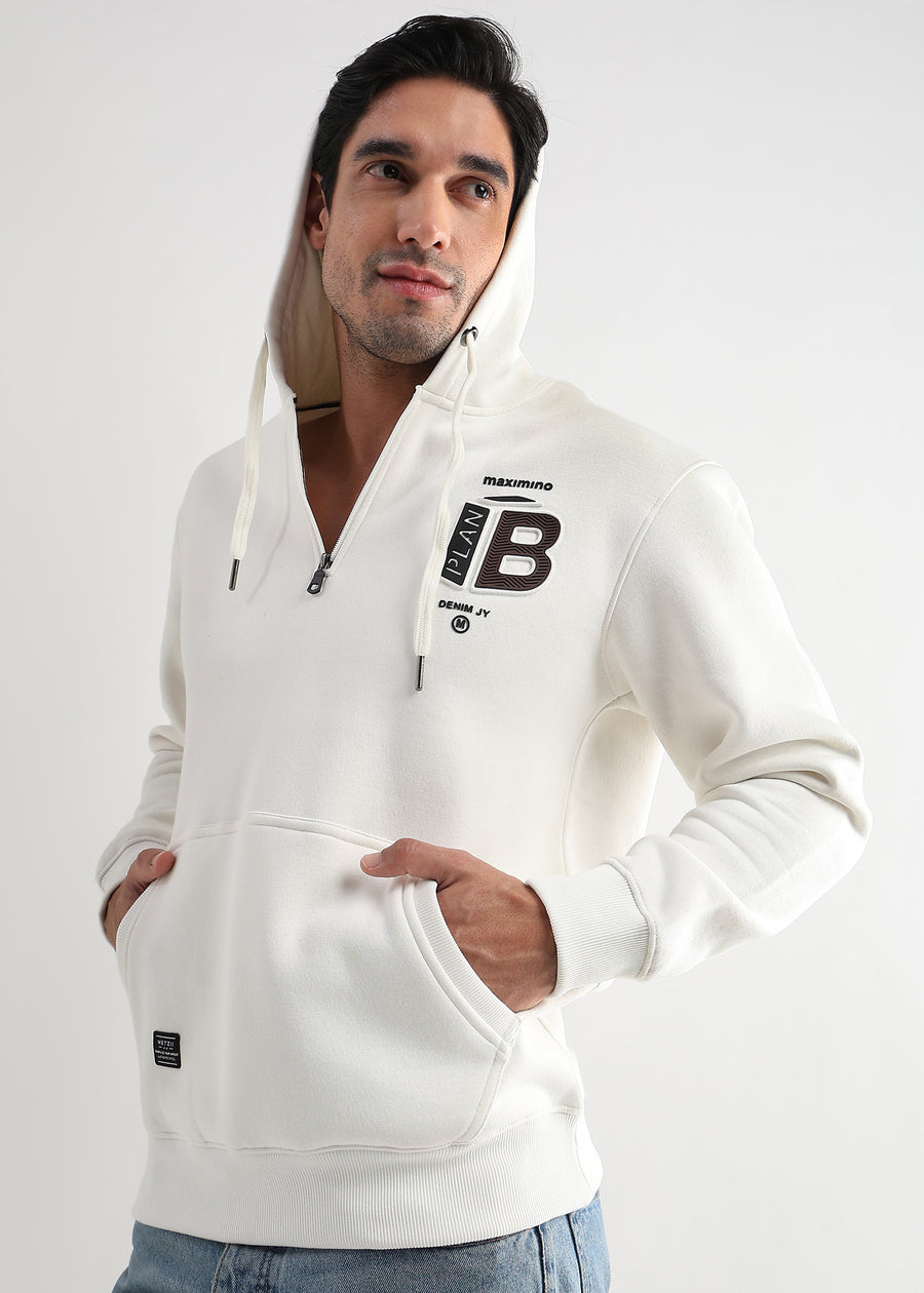 Plan B Star White Zip-Top Hoodie