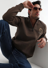 Mars Cocoa Brown Zip-Top Sweatshirt