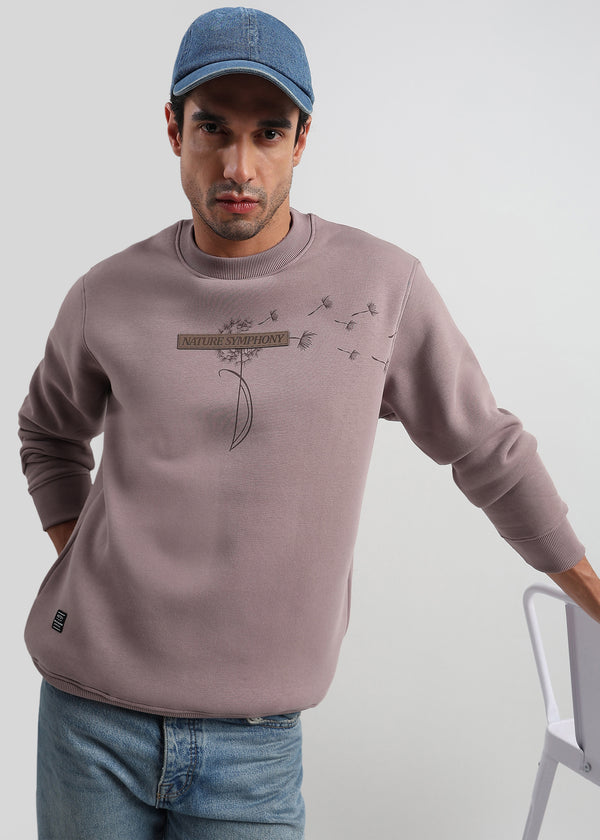 Nature Symphony Dusty Pink Embroided Sweatshirt