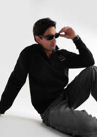 Mars Jet Black Zip-Top Sweatshirt