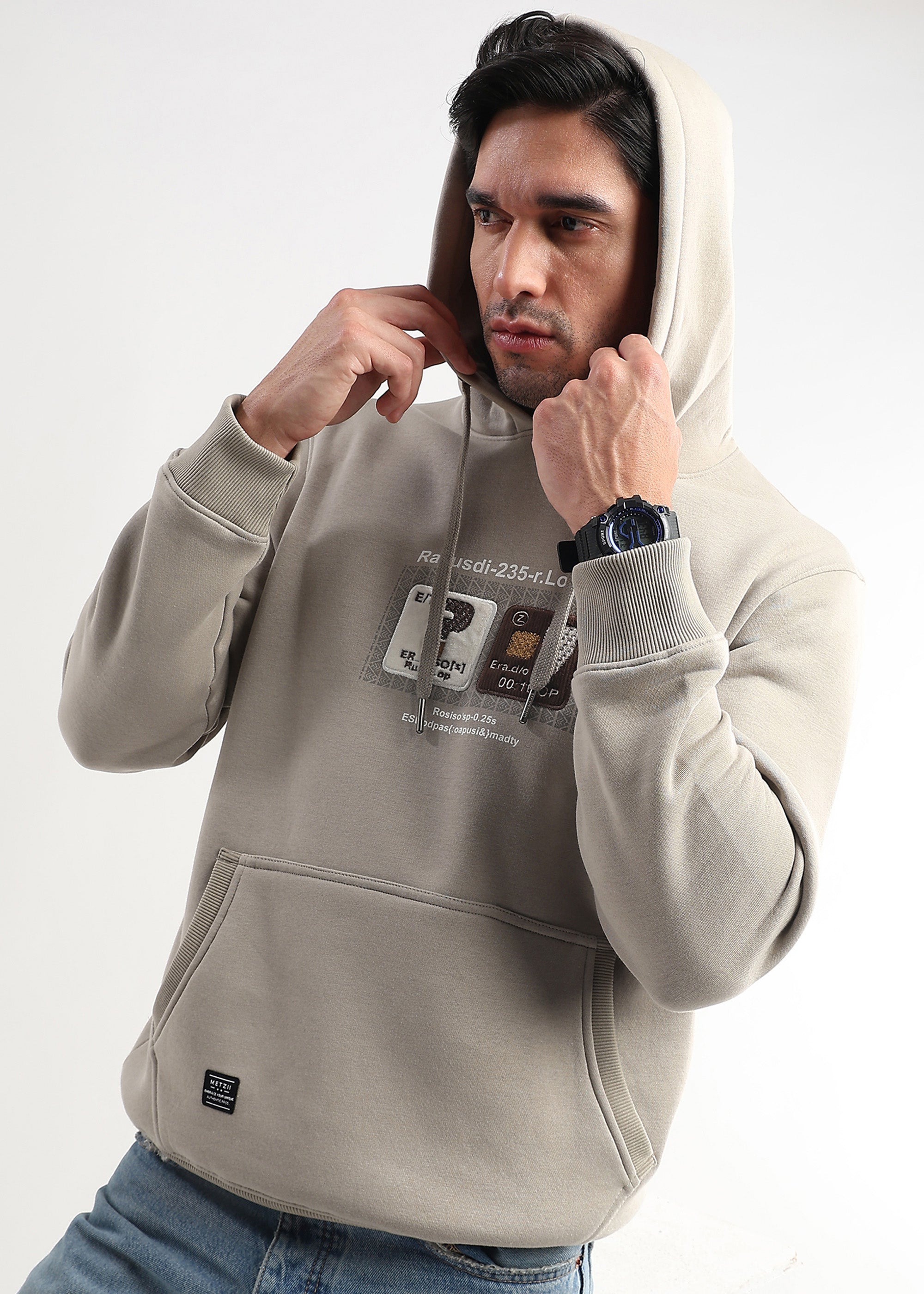 Be yourself Embroided Doeskin Hoodie