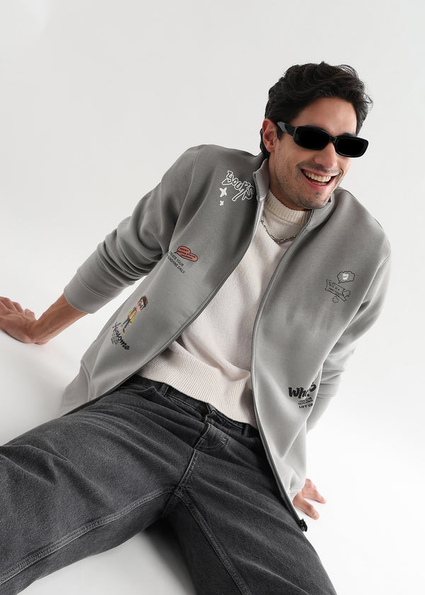 Awesome Printed Gargoyle Gray Zipper