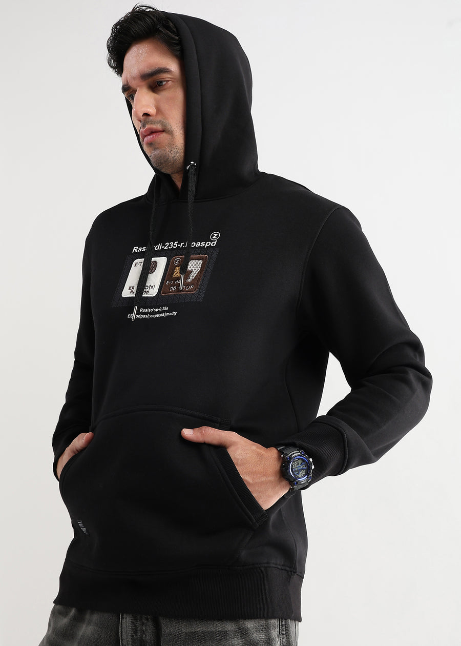Be yourself Embroided Phantom Black Hoodie