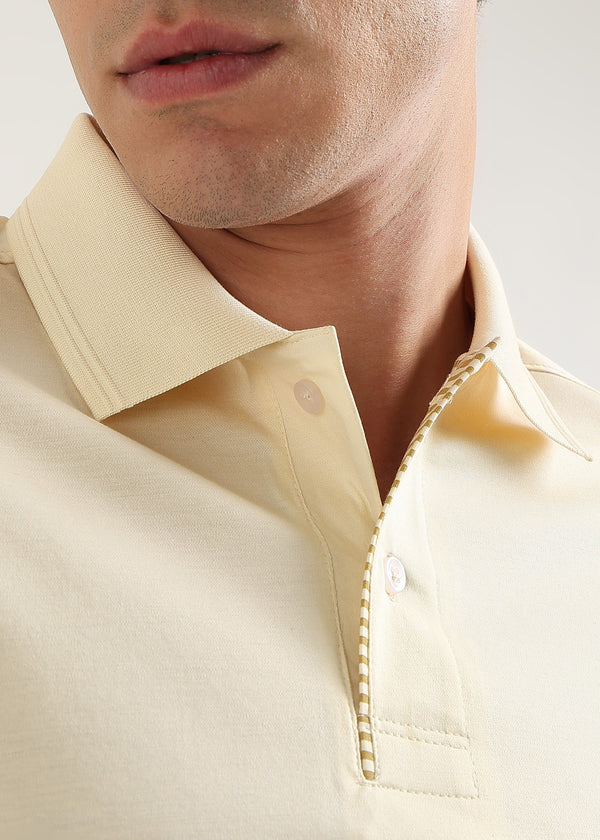 Afterglow Butter Mercerised Cotton Polo T-Shirt