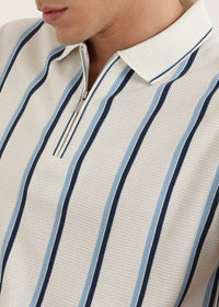 Steel Blue Cortéz Knit Half Zip Polo T-Shirt