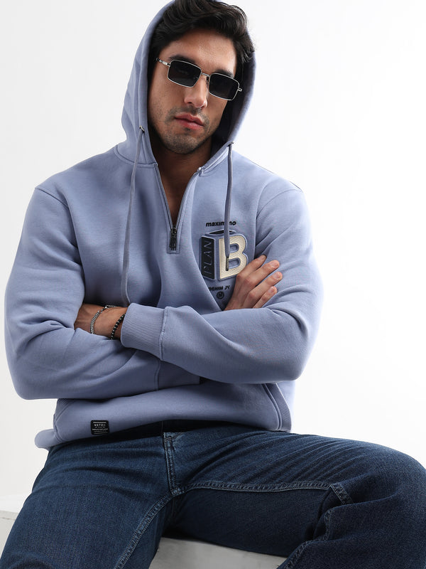 Plan B Quilt Blue Zip-Top Hoodie