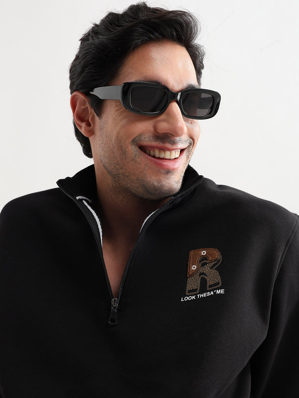 Mars Jet Black Zip-Top Sweatshirt