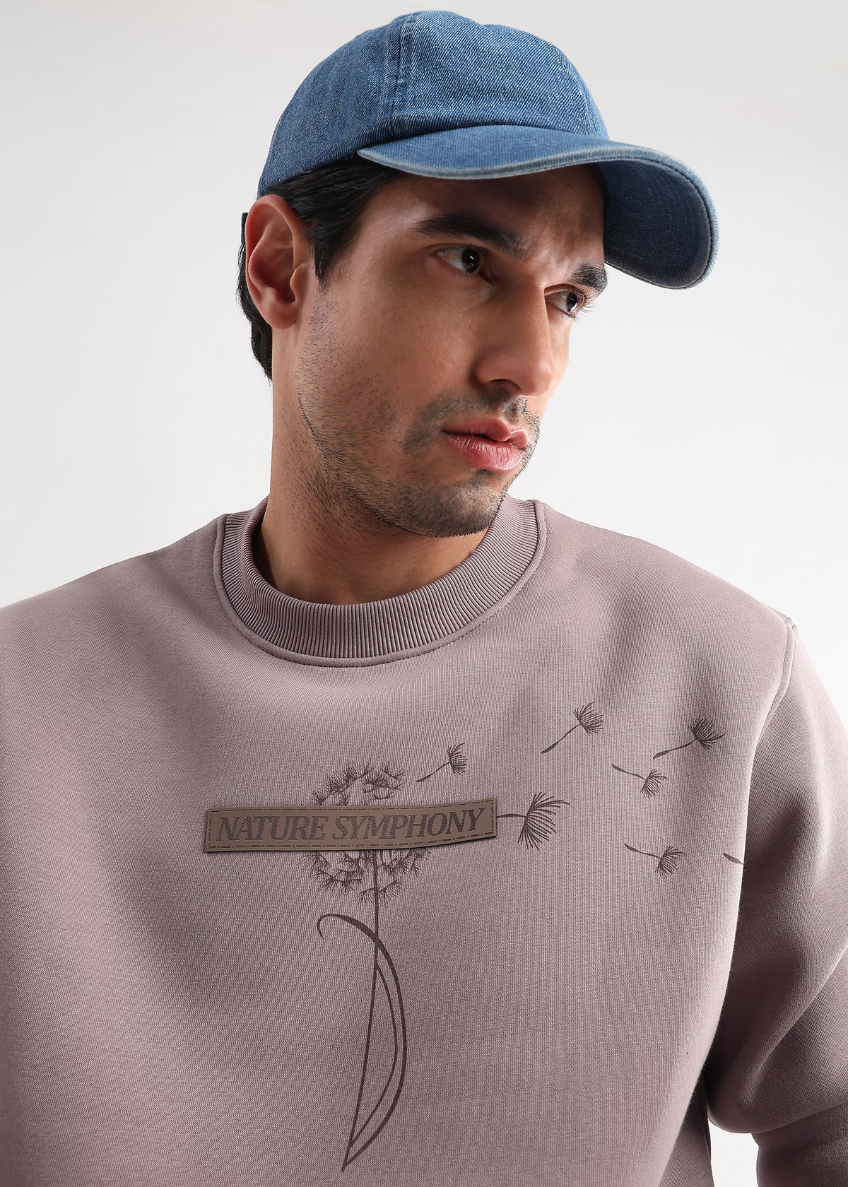Nature Symphony Dusty Pink Embroided Sweatshirt
