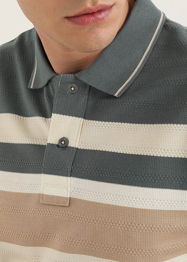 Riviera Slate Knit Polo T-Shirt