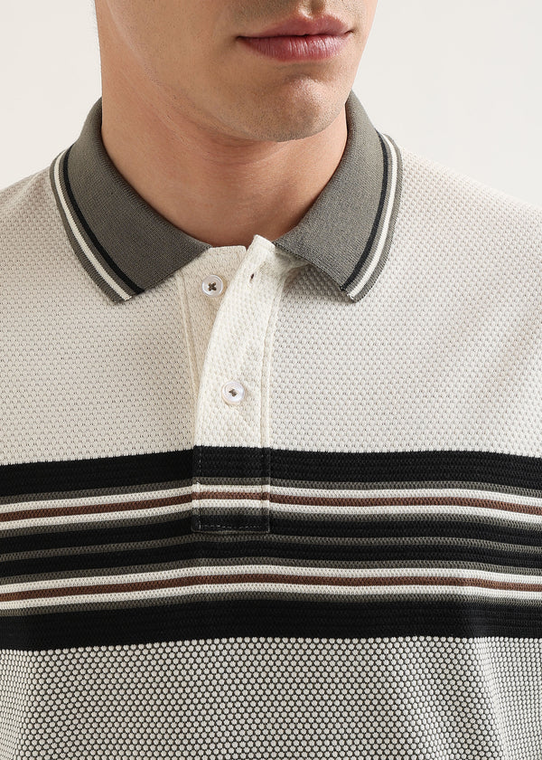 Olive Metro Weave Classic Polo T-Shirt