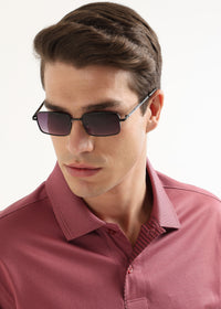 Berry Taupe Mercerised Cotton Polo T-Shirt