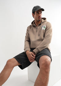 Embrace Biscuit Brown Zip-Top Cotton Hoodie