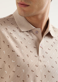 Blush Crest Pattern Polo T-Shirt