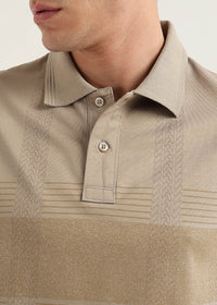 Mocha Brown Meridian Geometric Polo T-Shirt