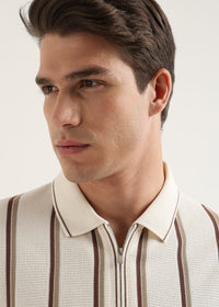 Espresso Brown Cortéz Knit Half Zip Polo T-Shirt
