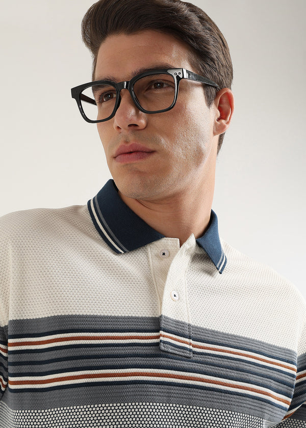 Air Force Blue Metro Weave Classic Polo T-Shirt