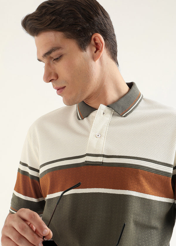 Tuscan Olive Structured Polo T-Shirt