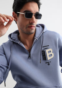 Plan B Quilt Blue Zip-Top Hoodie