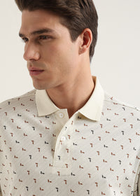 Ivory Crest Pattern Polo T-Shirt
