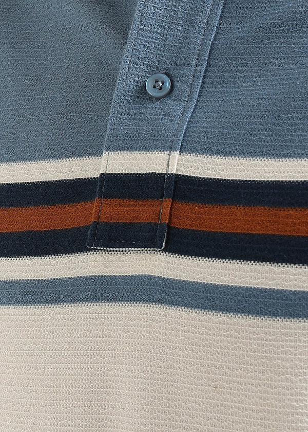 Harbour Blue Harlow Stripe Knit Polo T-Shirt