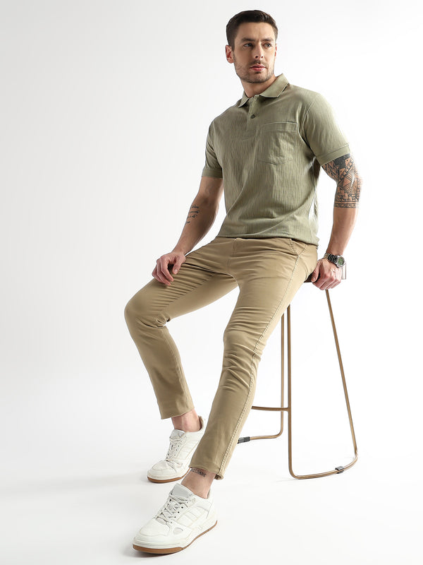 Winter Pear Jacquard Knit Mercerized Polo