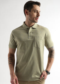 Winter Pear Jacquard Knit Mercerized Polo