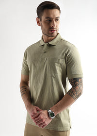 Winter Pear Jacquard Knit Mercerized Polo