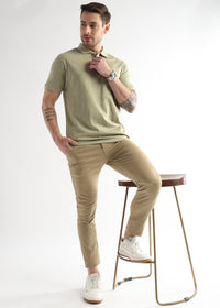 Winter Pear Jacquard Knit Mercerized Polo