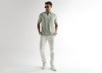 Fairest Jade Cube Knit Jacquard Mercerized Polo