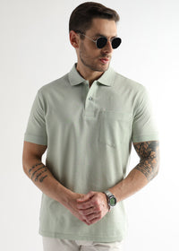 Fairest Jade Cube Knit Jacquard Mercerized Polo