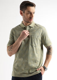 Winter Pear Geometric Print Mercerized Polo