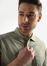 Winter Pear Geometric Print Mercerized Polo