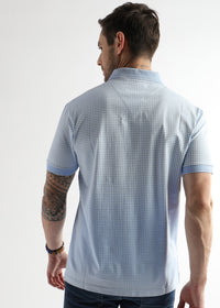 Corydalis Blue Dissolve Print Mercerized Polo