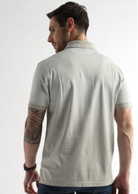 Pussywillow Gray Dissolve Print Mercerized Polo