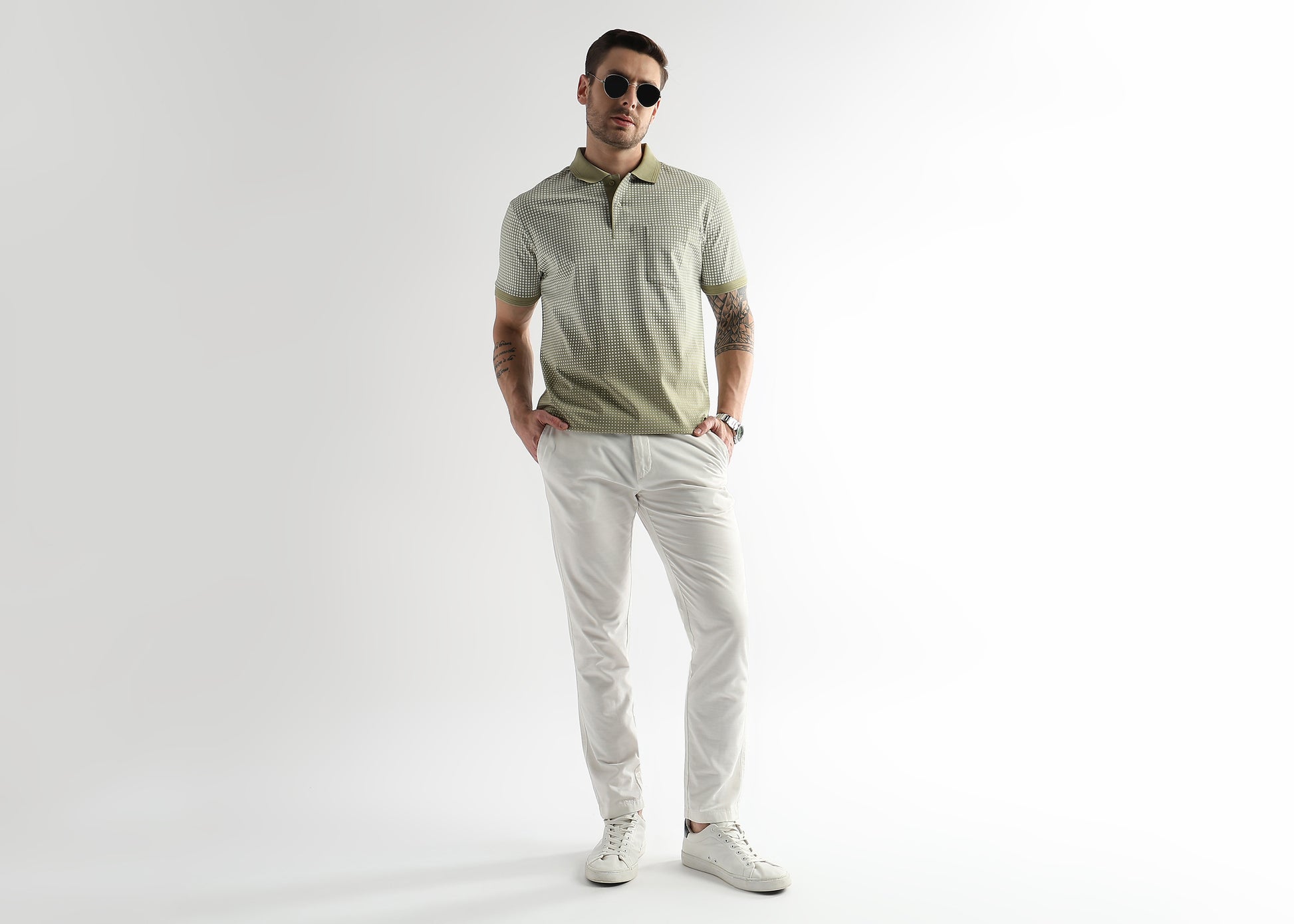 Winter Pear Dissolve Print Mercerized Polo