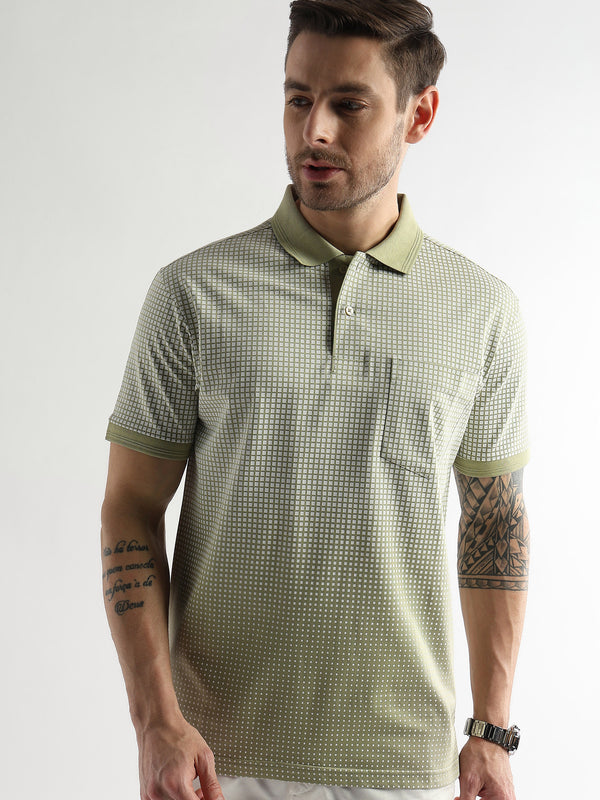 Winter Pear Dissolve Print Mercerized Polo