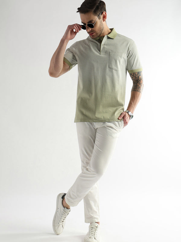 Winter Pear Dissolve Print Mercerized Polo