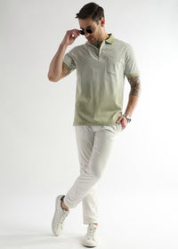 Winter Pear Dissolve Print Mercerized Polo