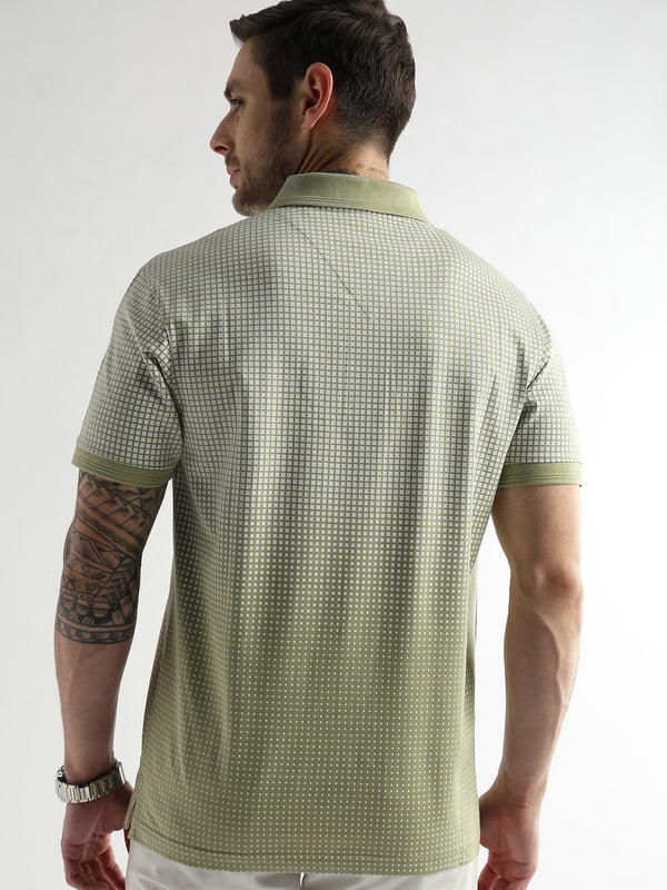 Winter Pear Dissolve Print Mercerized Polo