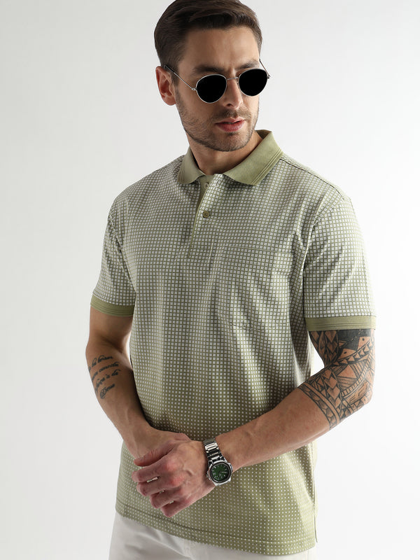 Winter Pear Dissolve Print Mercerized Polo