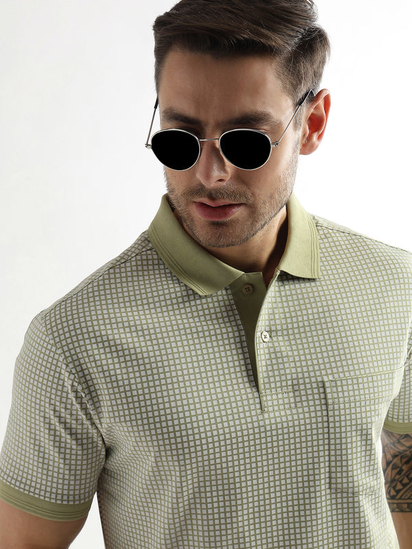 Winter Pear Dissolve Print Mercerized Polo