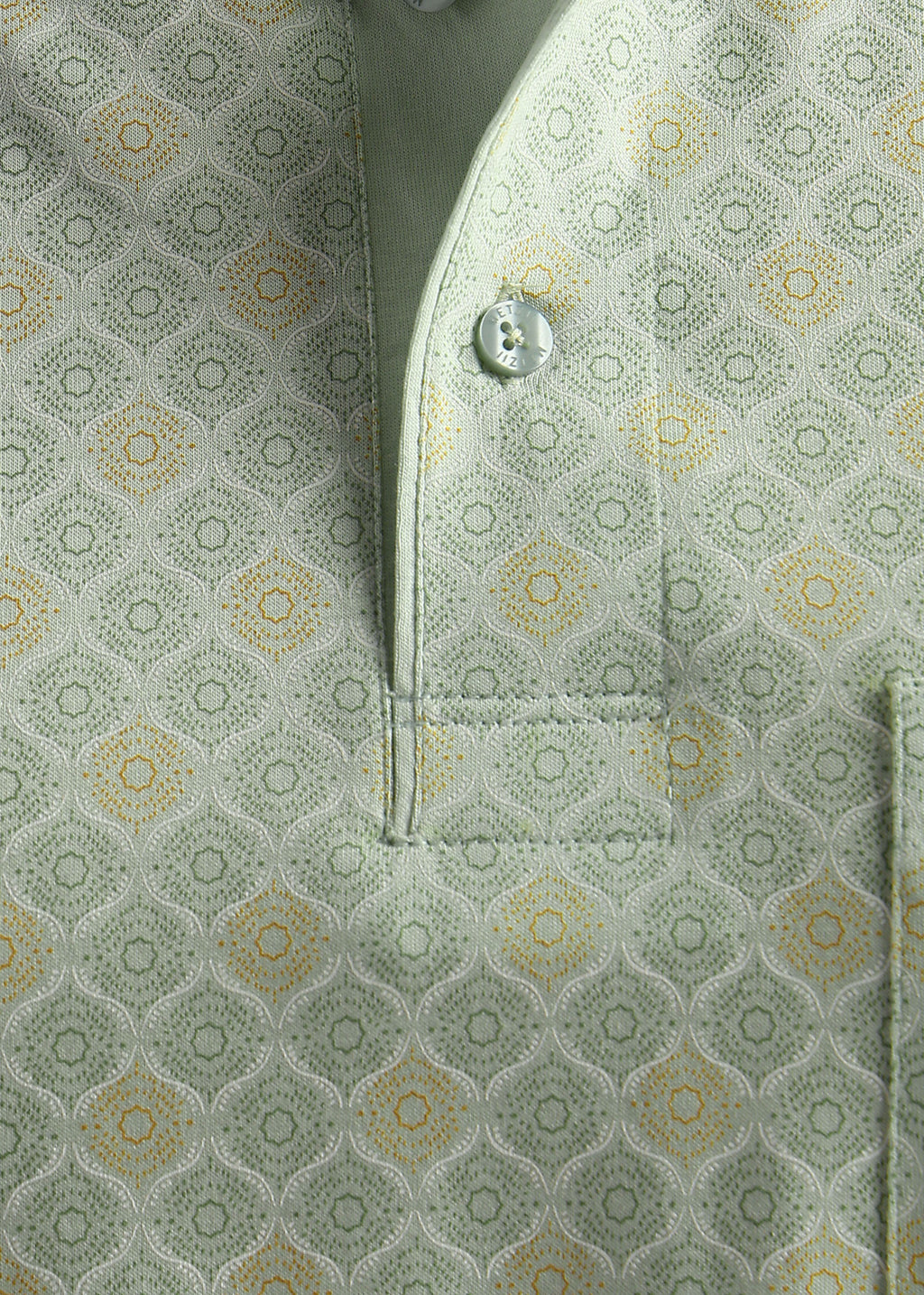 Fairest Jade Starburst Print Mercerized Polo