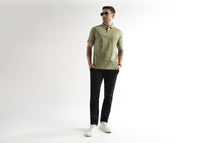 Winter Pear Endless Rhombus Print Mercerized Polo