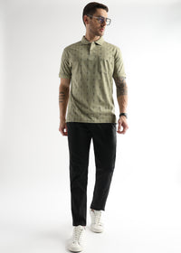 Winter Pear Endless Rhombus Print Mercerized Polo