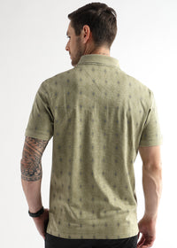 Winter Pear Endless Rhombus Print Mercerized Polo