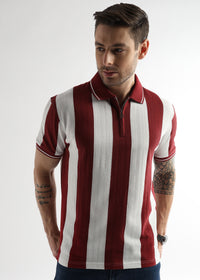 Red Dahlia Structured Half Zip Polo