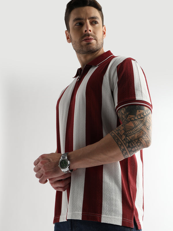 Red Dahlia Structured Half Zip Polo