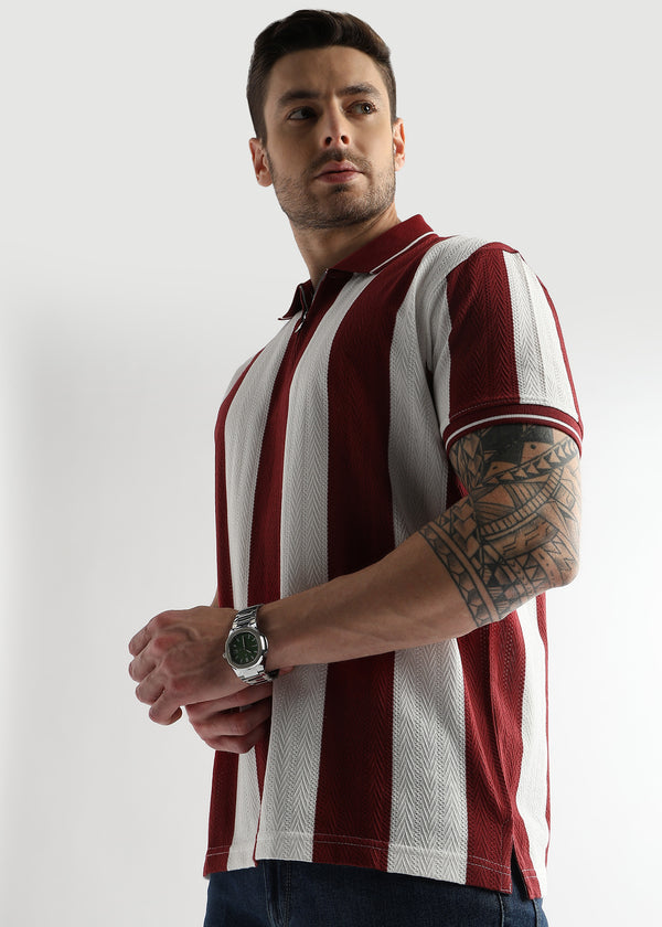 Red Dahlia Structured Half Zip Polo