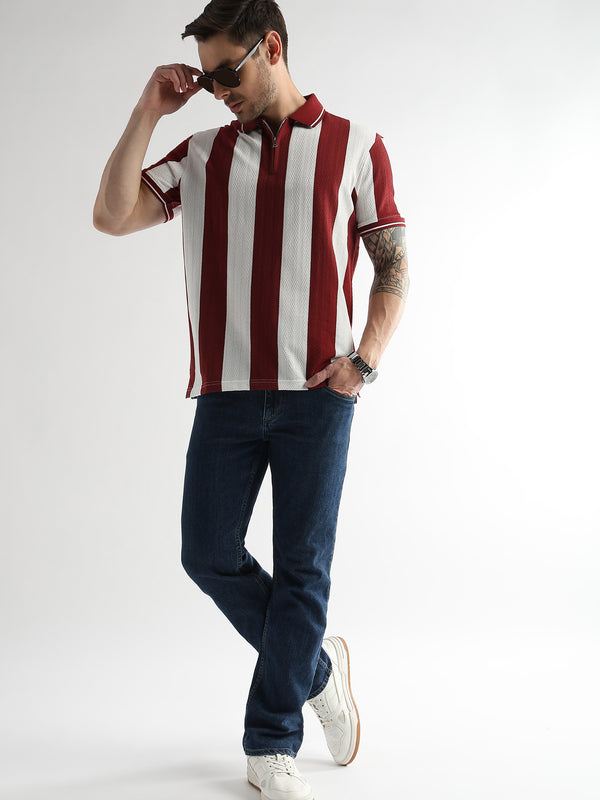 Red Dahlia Structured Half Zip Polo