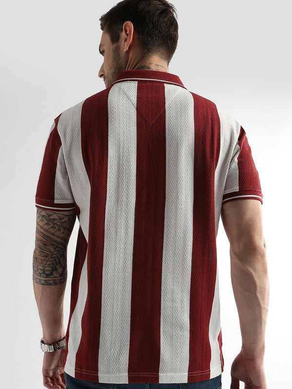 Red Dahlia Structured Half Zip Polo